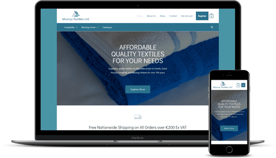 Murray Textiles Ltd homepage on laptop and mobile.